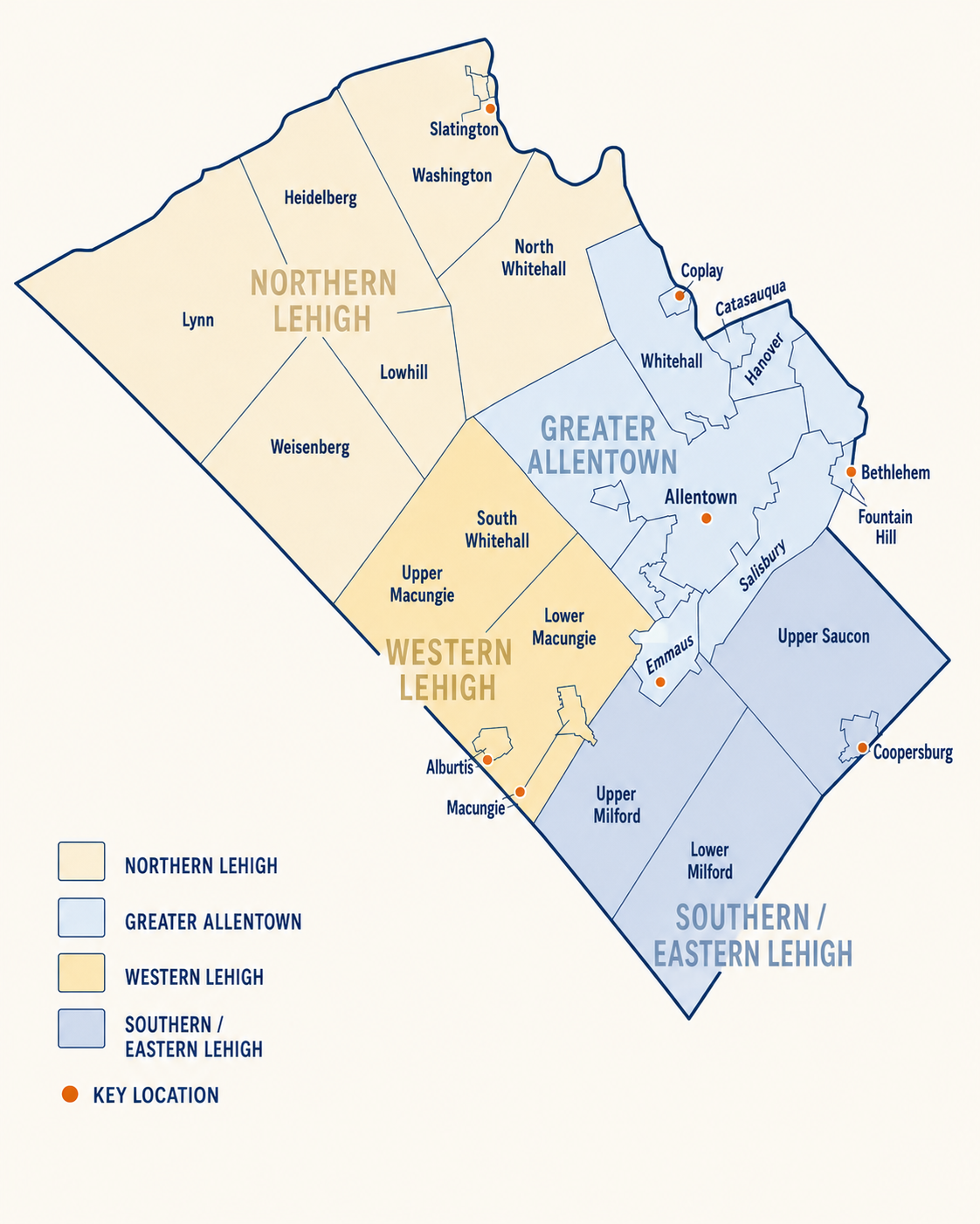 Lehigh County regional map